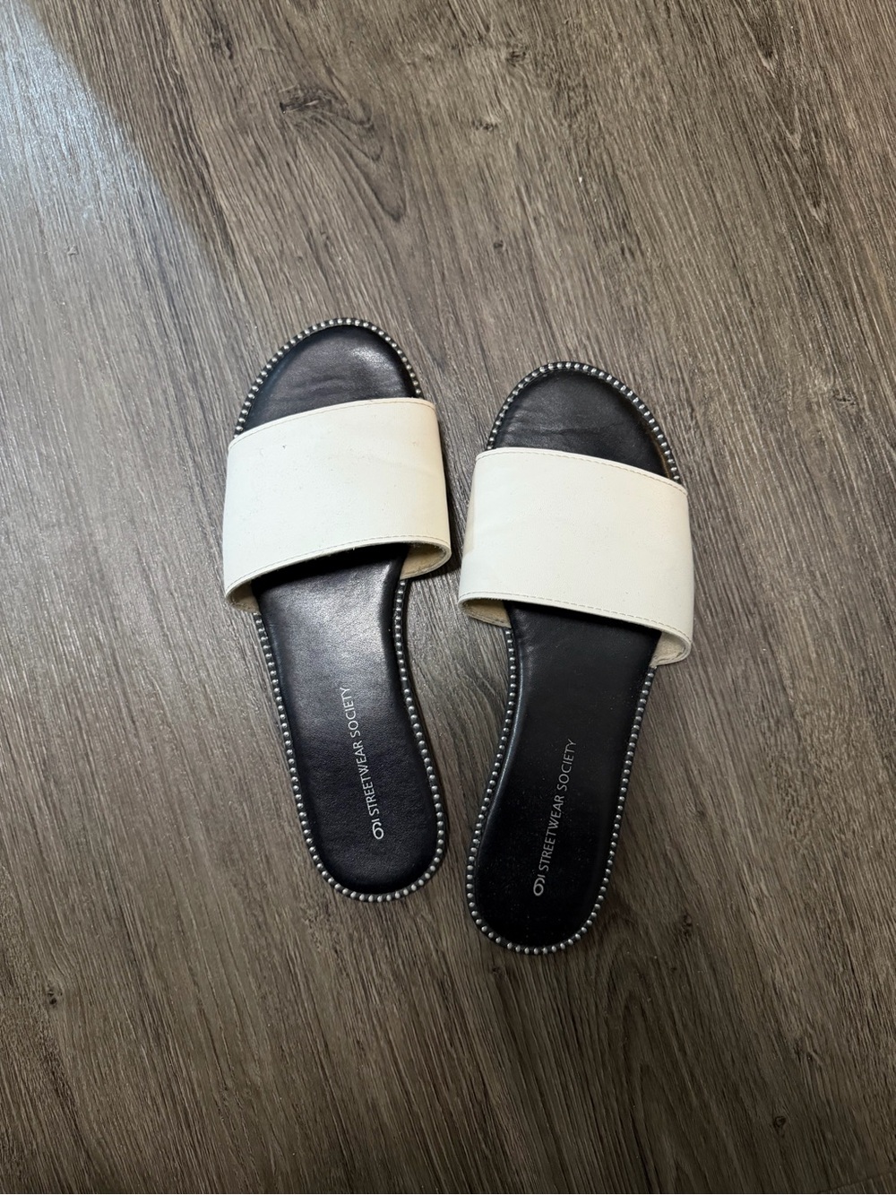 Streetwear Society White Slide Sandals for Women us 8